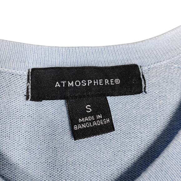 Atmosphere Fine Knit Sweater Size Small Light Blue Button Down Long Sleeve - Picture 6 of 7